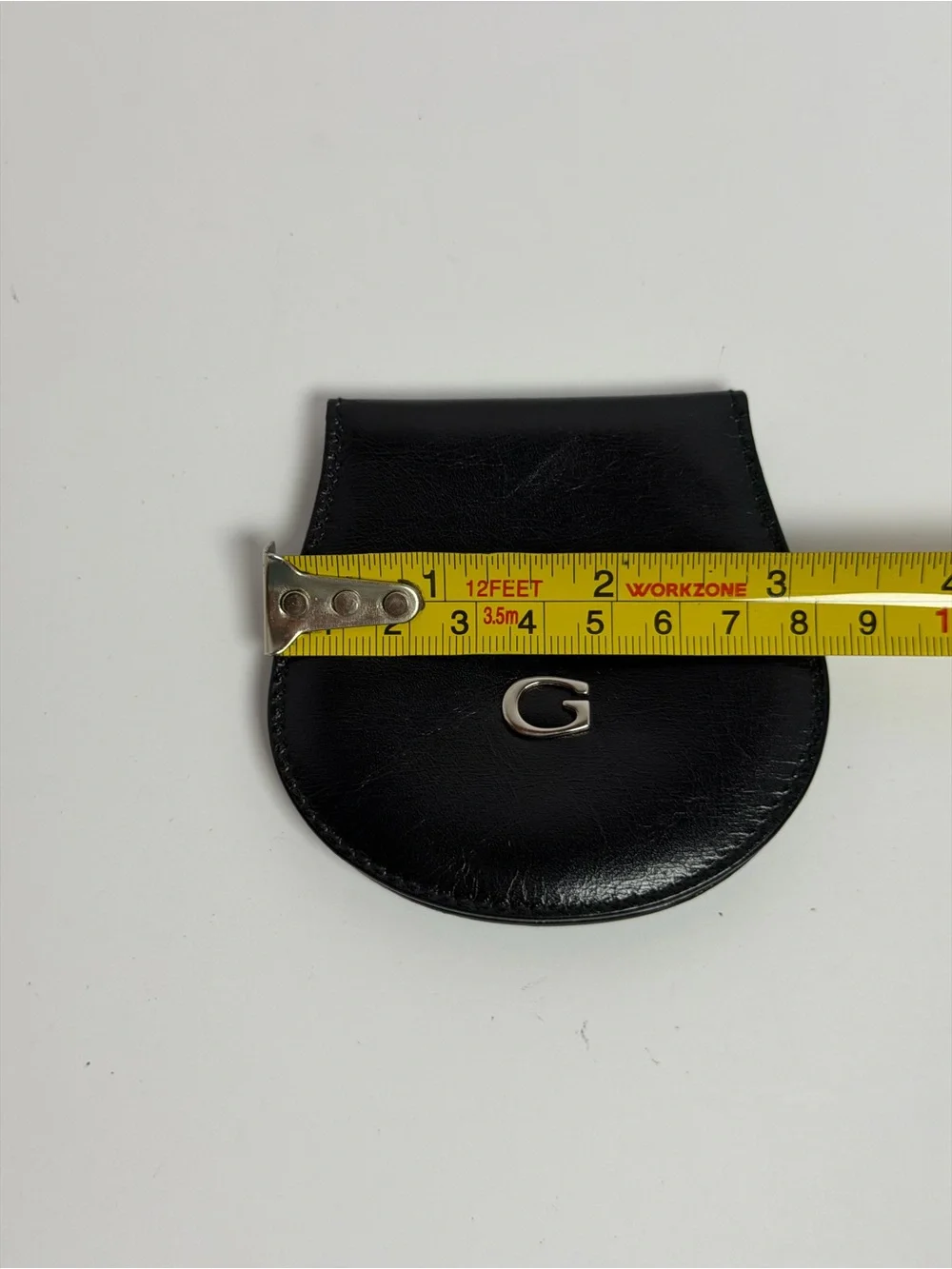 Vintage G Logo Black Leather Coin Purse Pouch